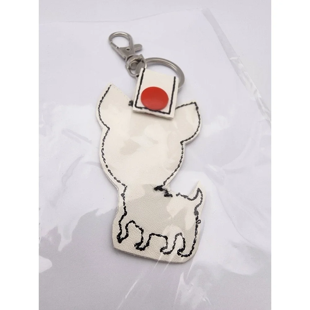 White Chihuahua Dog‎ Keychain